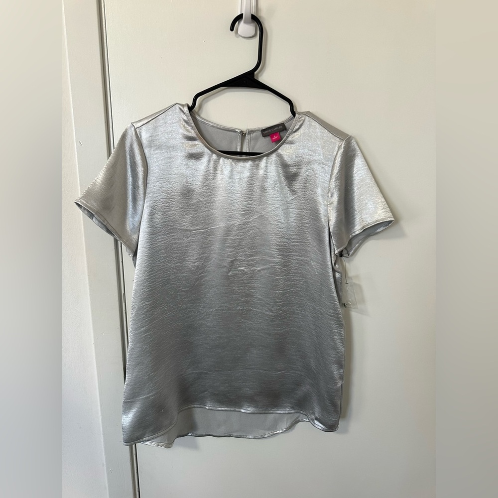 Vince Camuto Shimmering Silver Blouse
